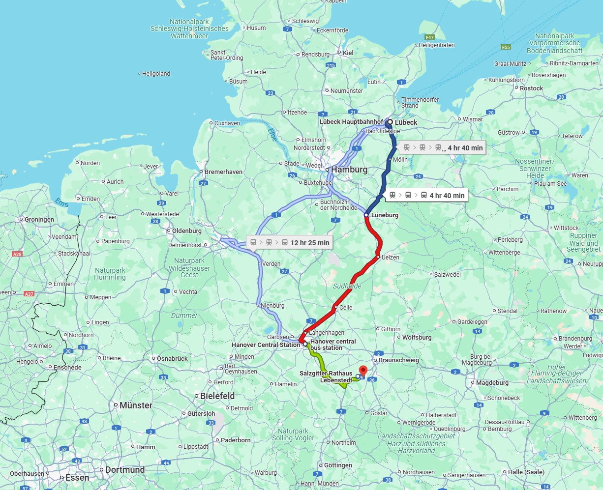 Anreise von Lübeck Zu Salzgitter Über 