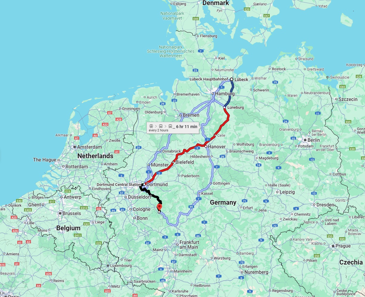Anreise von Lübeck Zu Siegen Über 