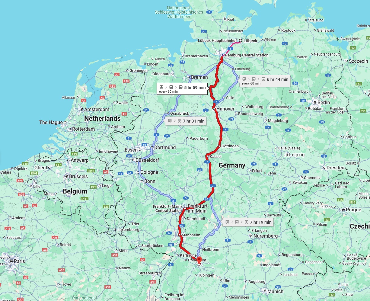 Anreise von Lübeck Zu Stuttgart Über 