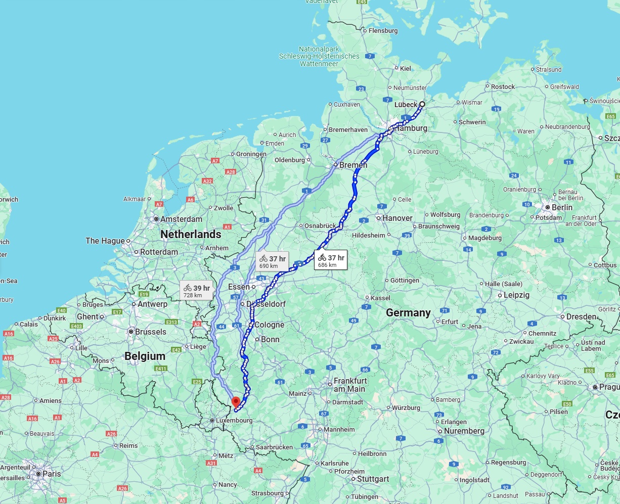 Anreise von Lübeck Zu Trier Über 