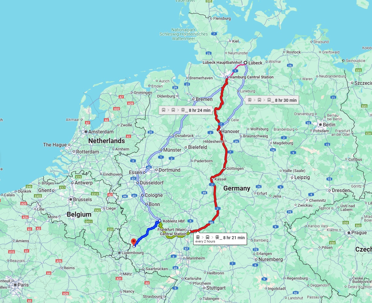 Anreise von Lübeck Zu Trier Über 