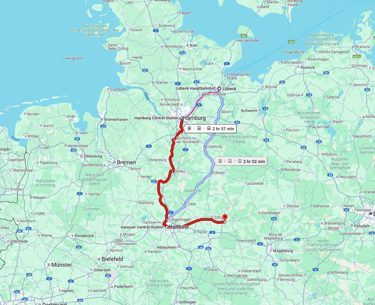 Anreise von Lübeck Zu Wolfsburg Über 