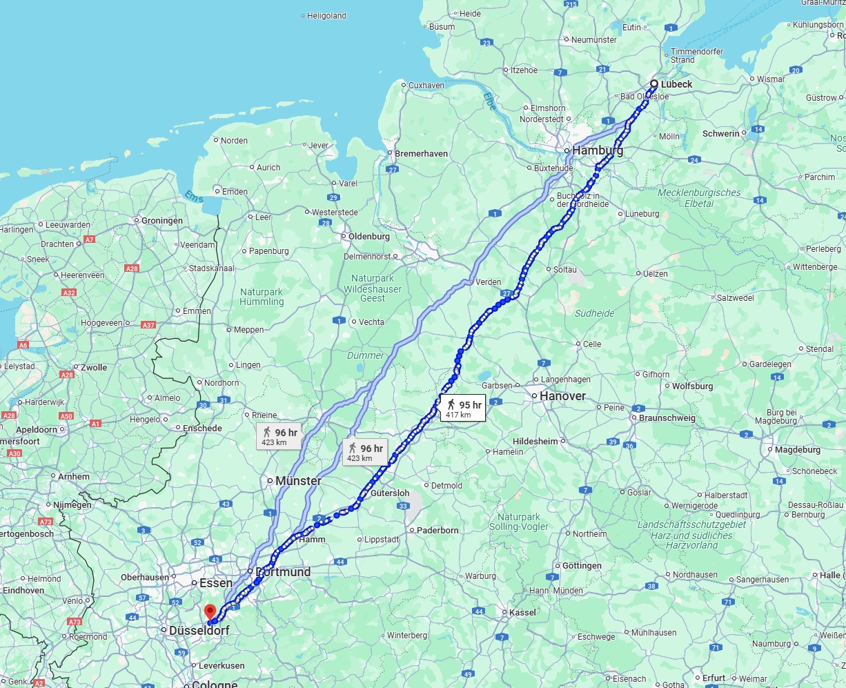 Anreise von Lübeck Zu Wuppertal Über 
