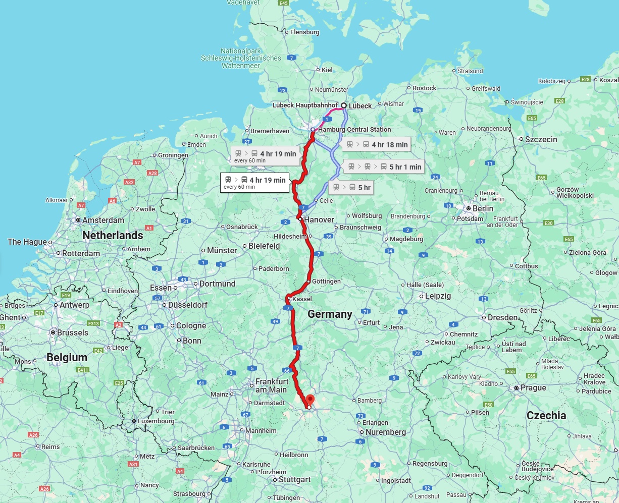 Anreise von Lübeck Zu Würzburg Über 