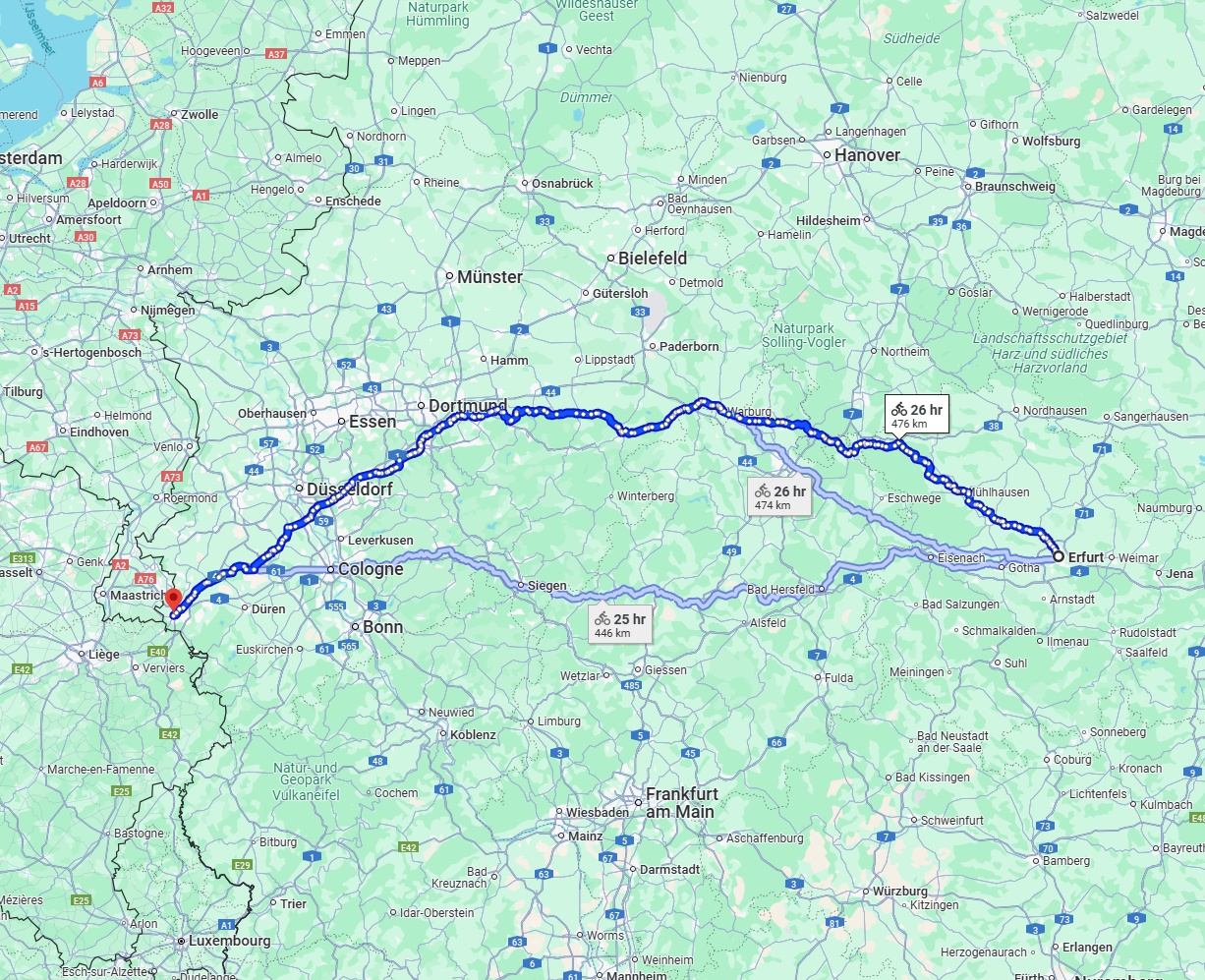 Anreise von Erfurt Zu Aachen Über 