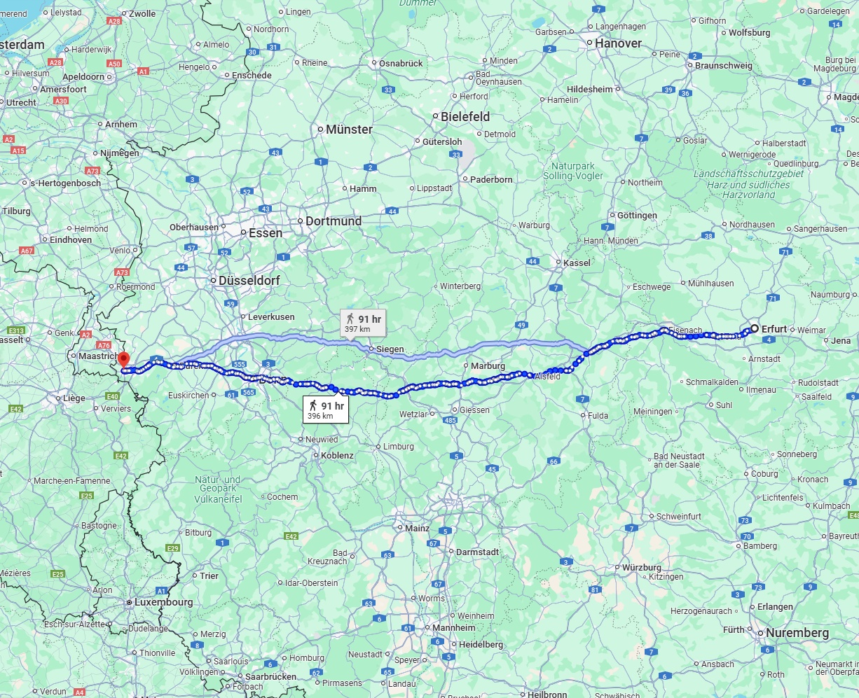 Anreise von Erfurt Zu Aachen Über 