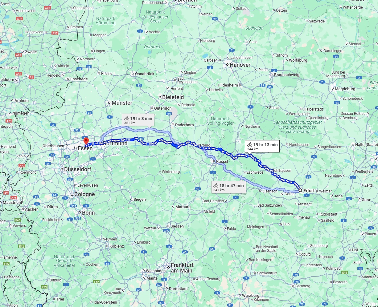 Anreise von Erfurt Zu Bochum Über 