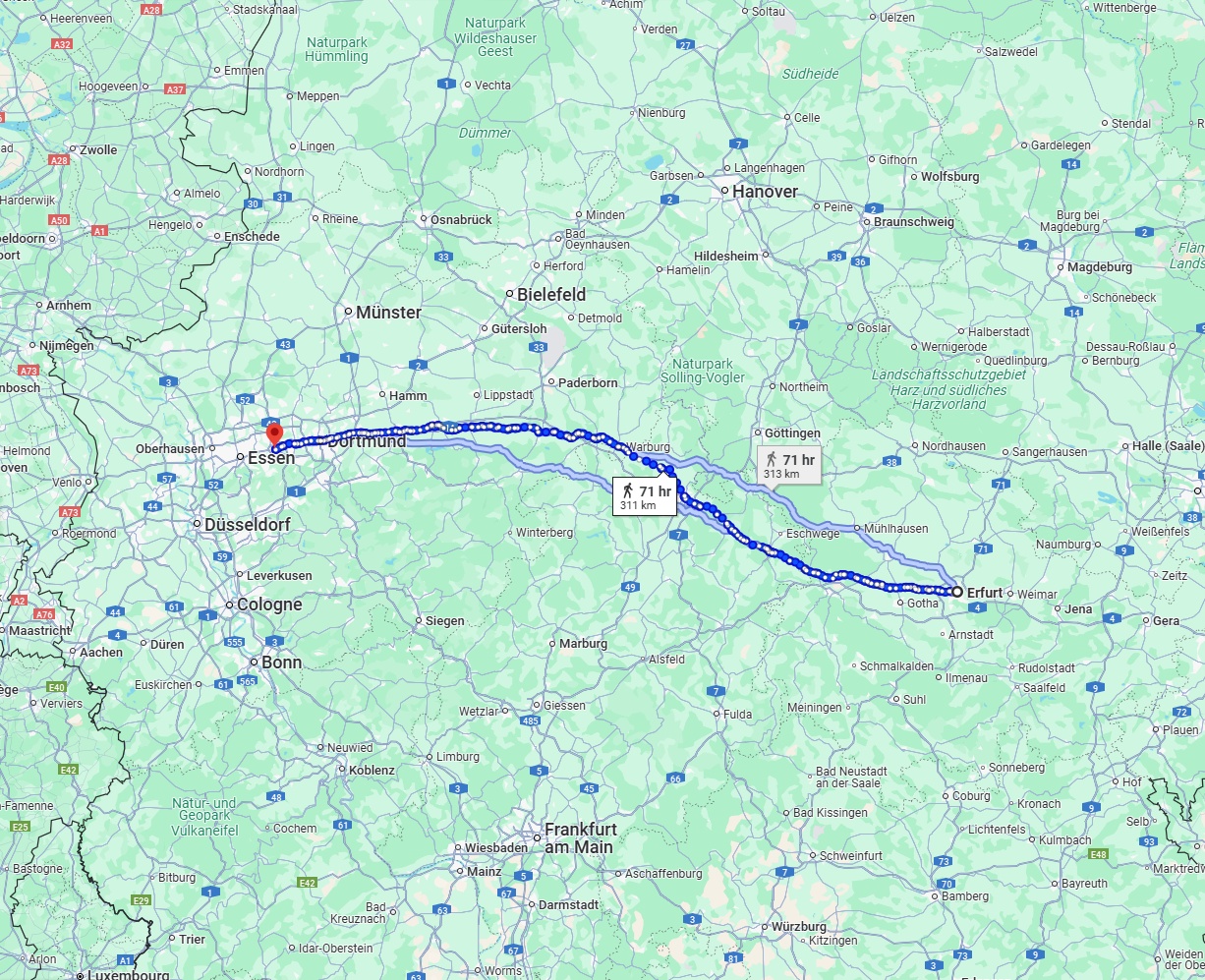 Anreise von Erfurt Zu Bochum Über 