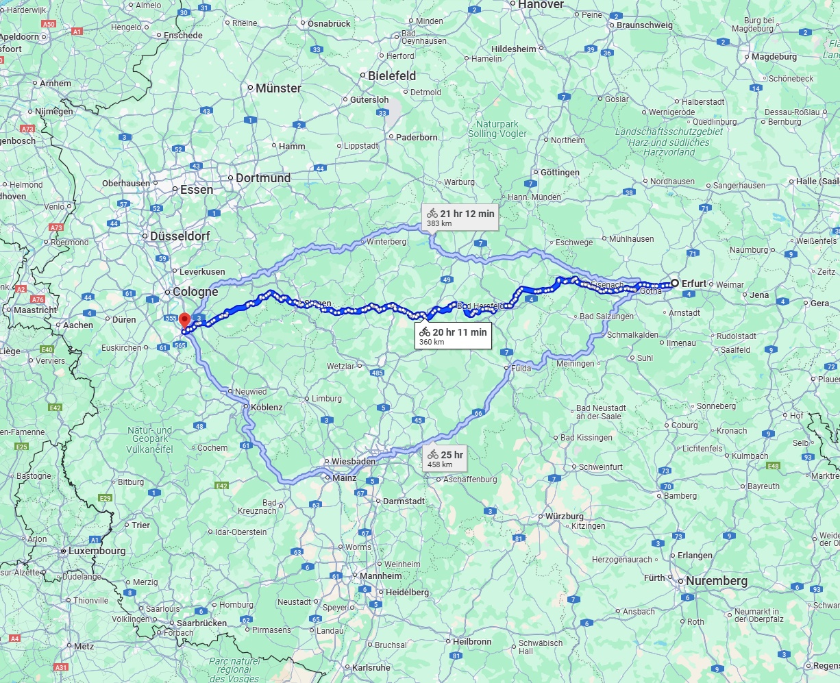 Anreise von Erfurt Zu Bonn Über 