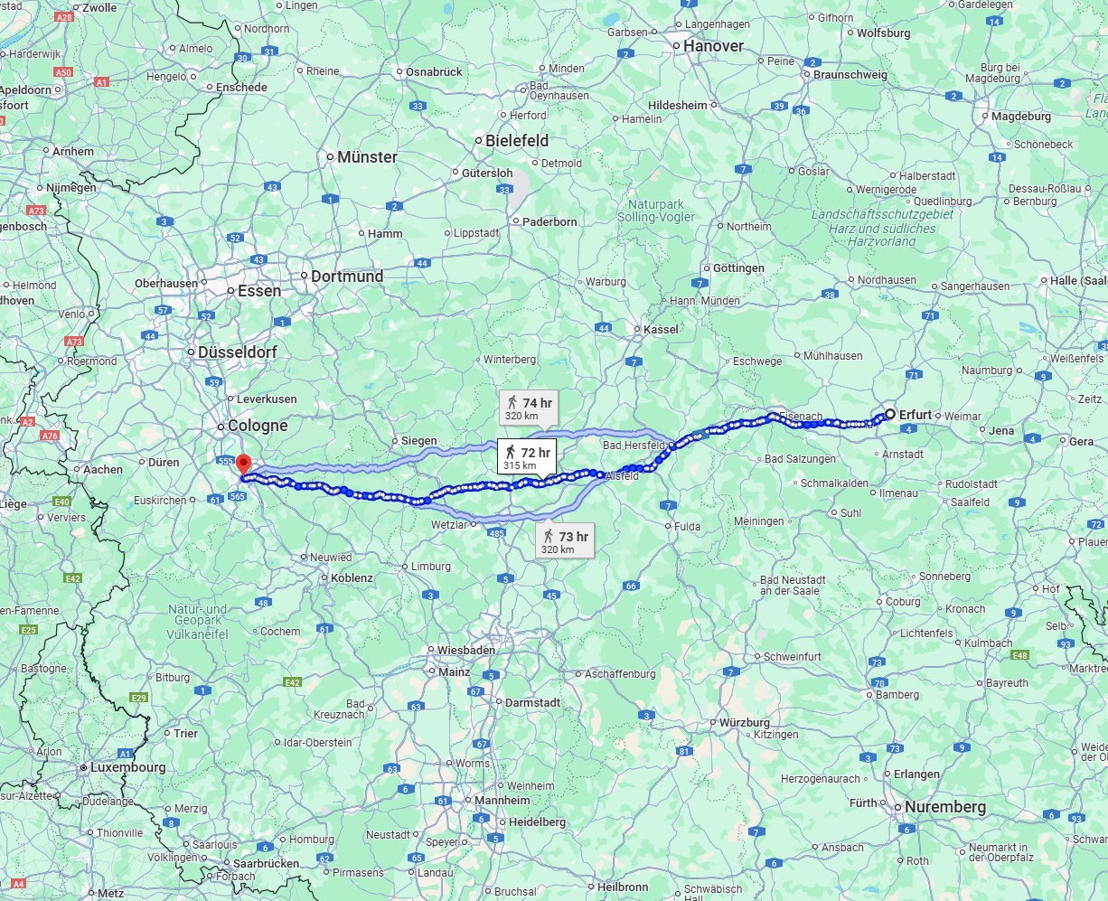 Anreise von Erfurt Zu Bonn Über 