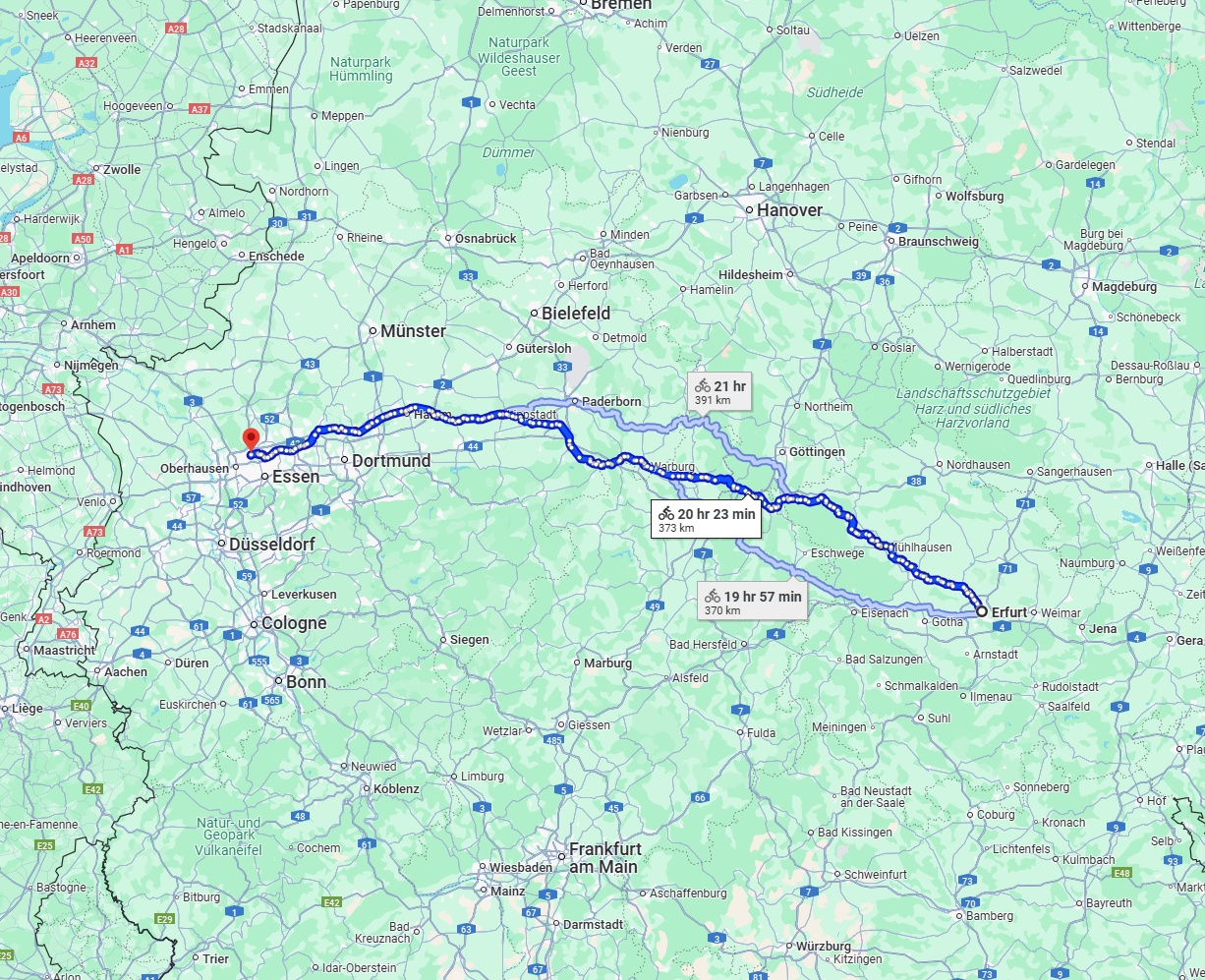 Anreise von Erfurt Zu Bottrop Über 