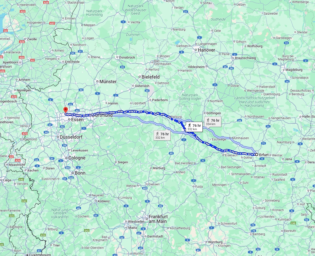 Anreise von Erfurt Zu Bottrop Über 