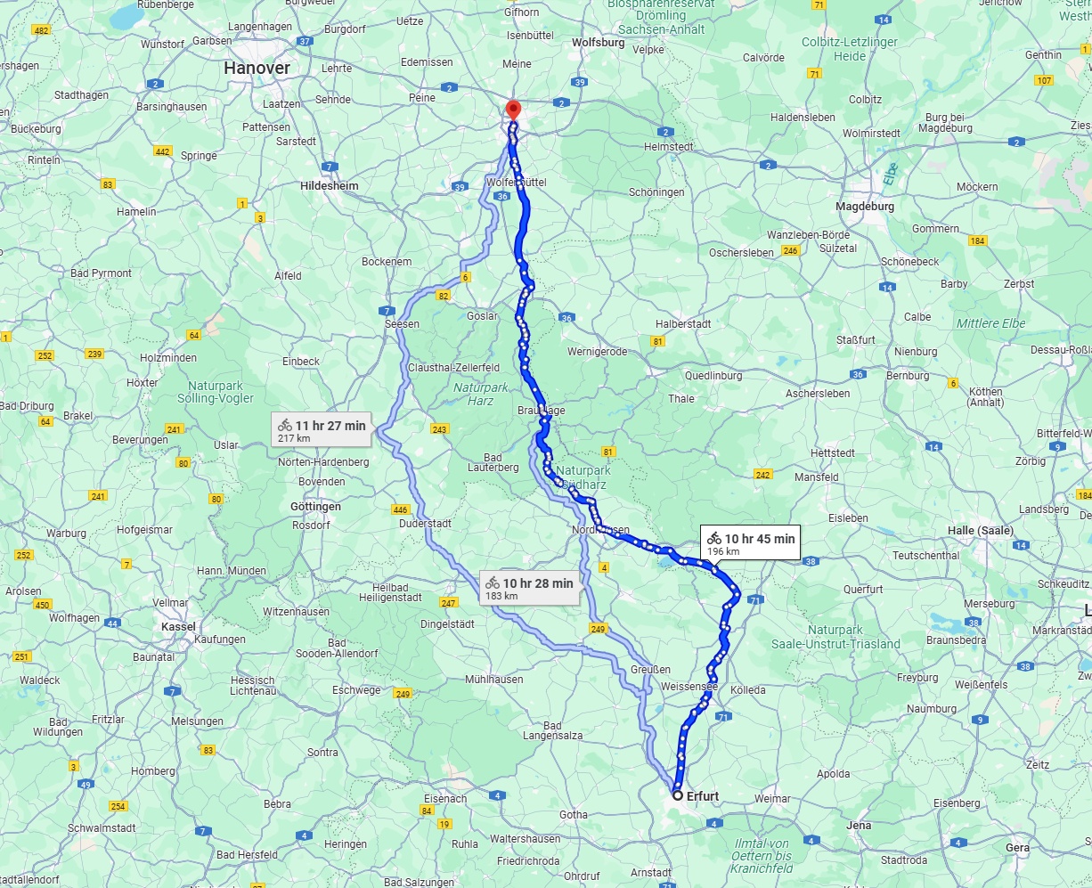 Anreise von Erfurt Zu Braunschweig Über 