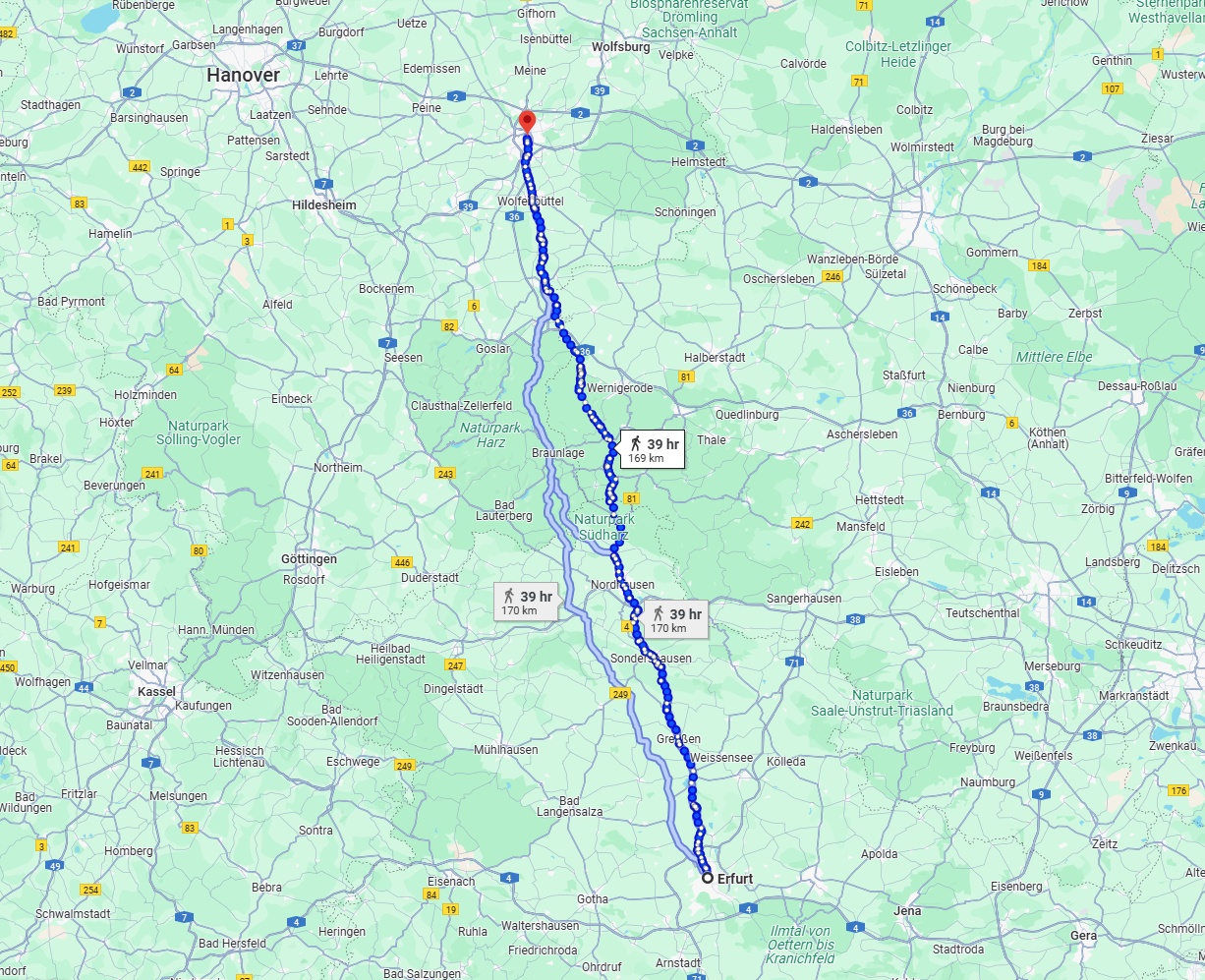 Anreise von Erfurt Zu Braunschweig Über 