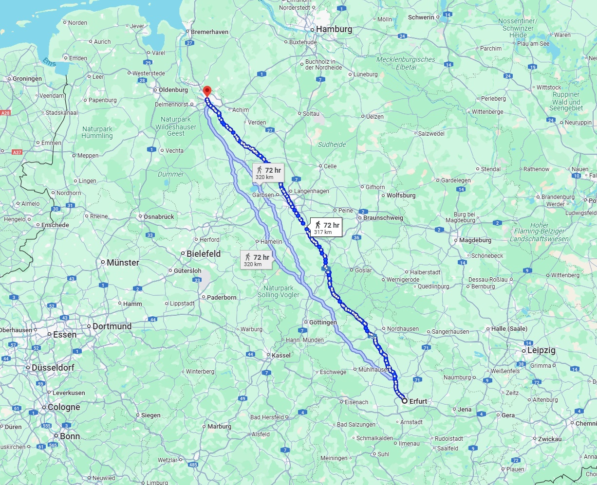 Anreise von Erfurt Zu Bremen Über 