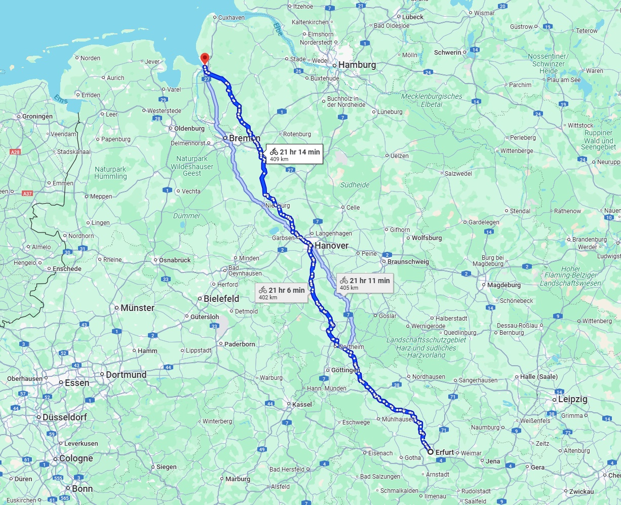 Anreise von Erfurt Zu Bremerhaven Über 