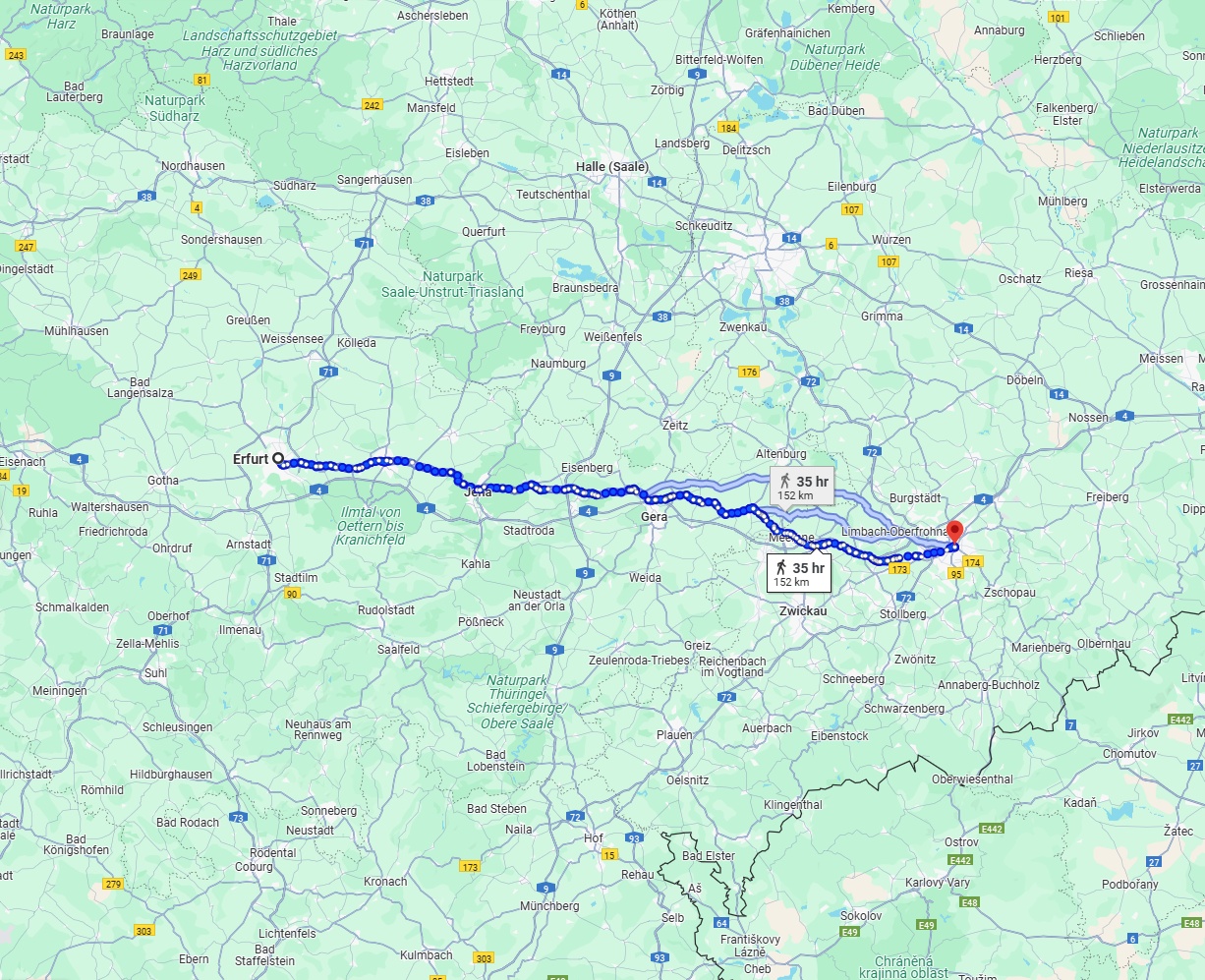 Anreise von Erfurt Zu Chemnitz Über 