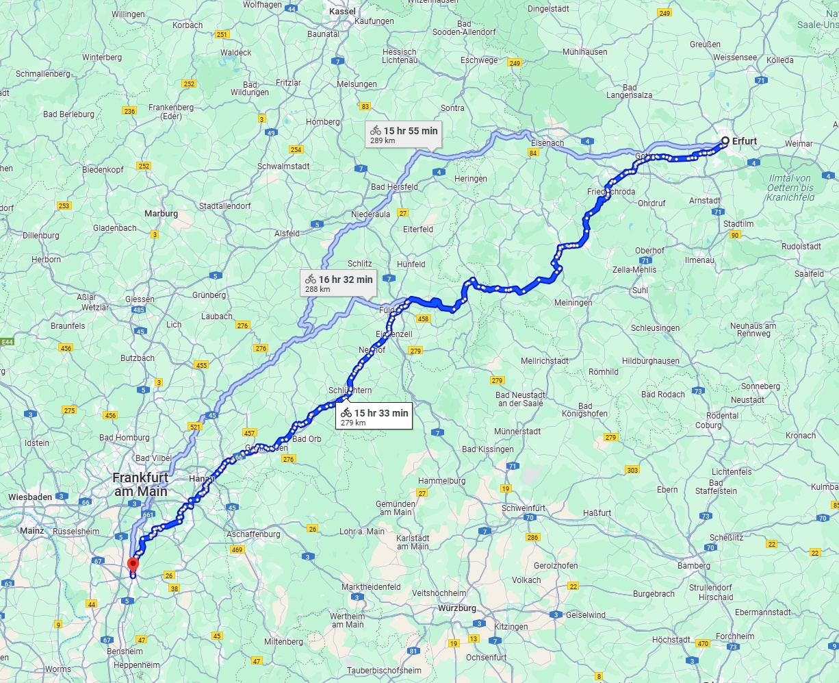 Anreise von Erfurt Zu Darmstadt Über 