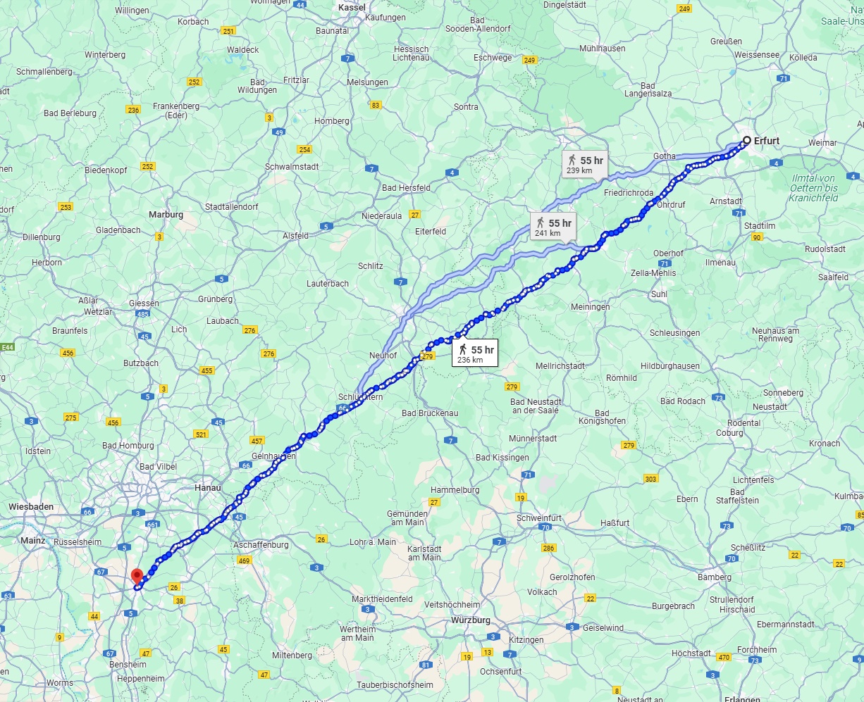 Anreise von Erfurt Zu Darmstadt Über 