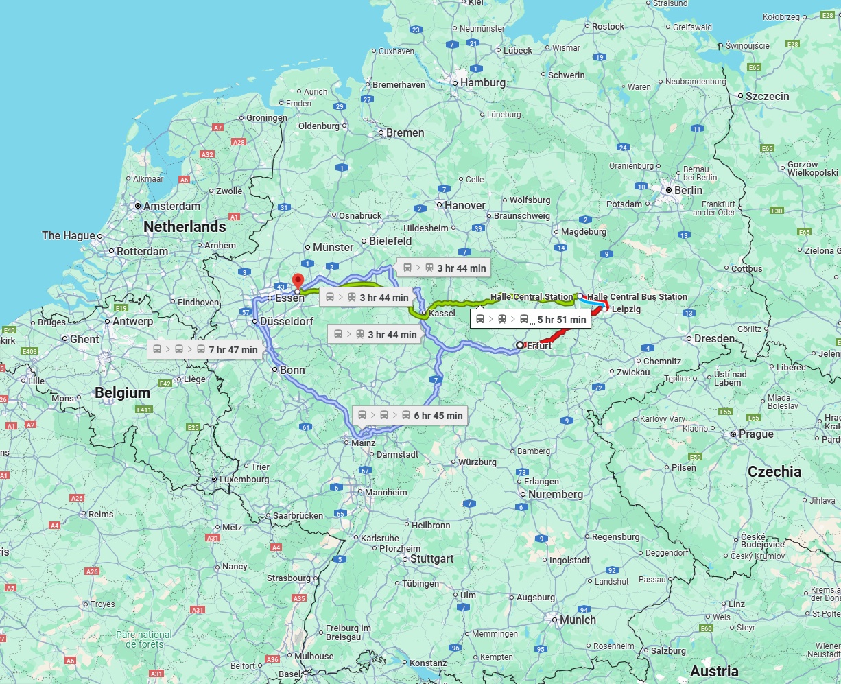 Anreise von Erfurt Zu Dortmund Über 