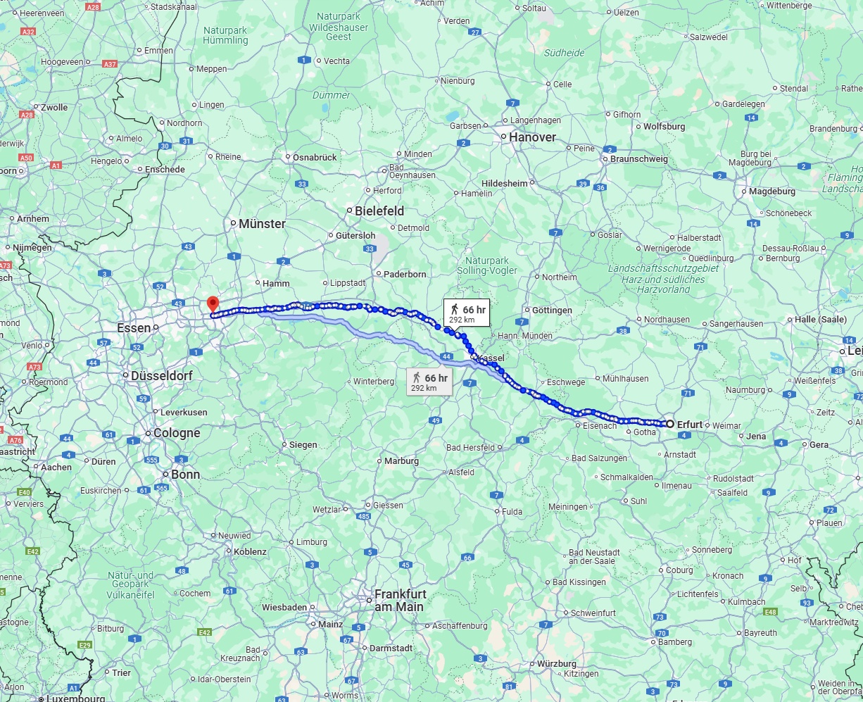 Anreise von Erfurt Zu Dortmund Über 