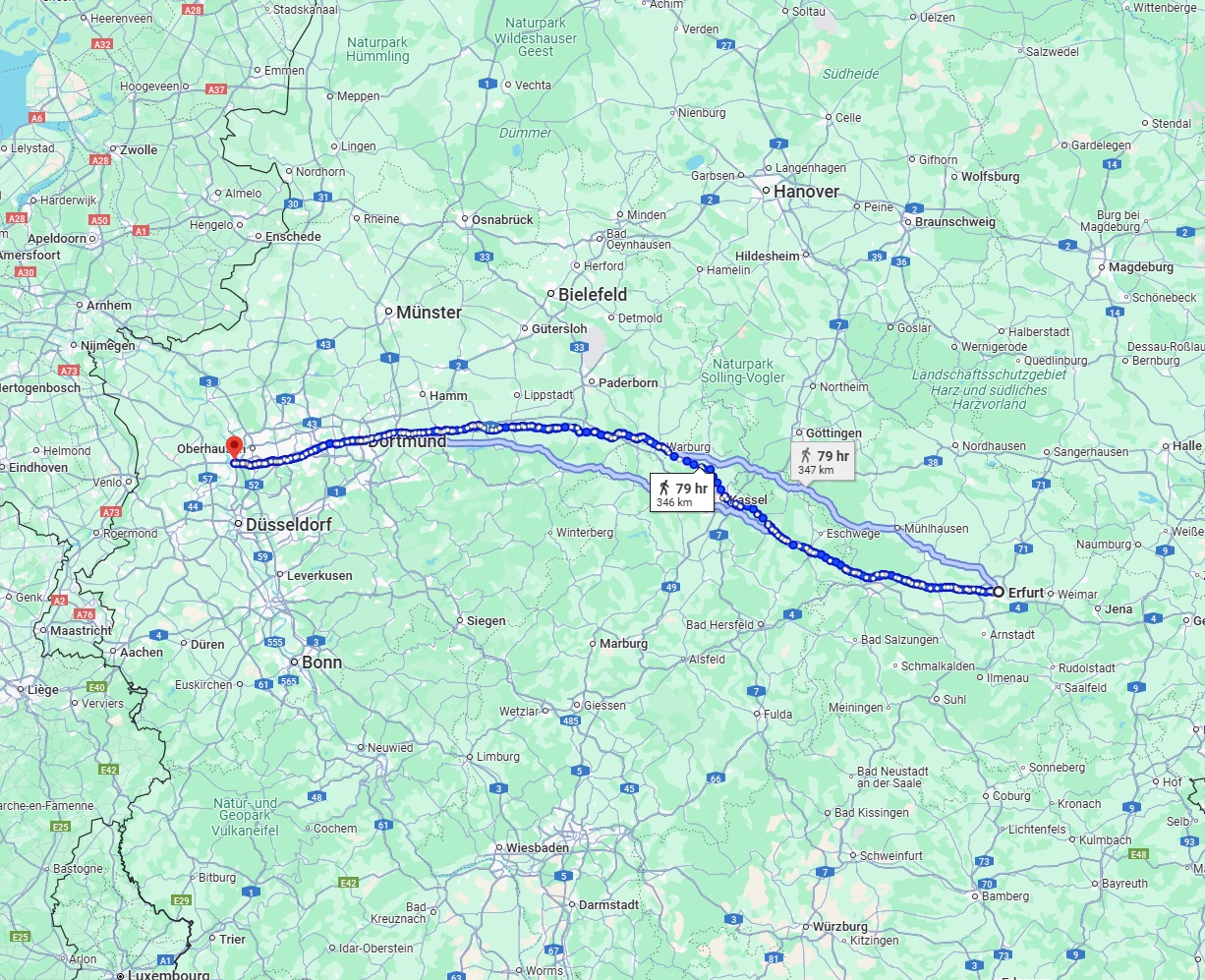 Anreise von Erfurt Zu Duisburg Über 