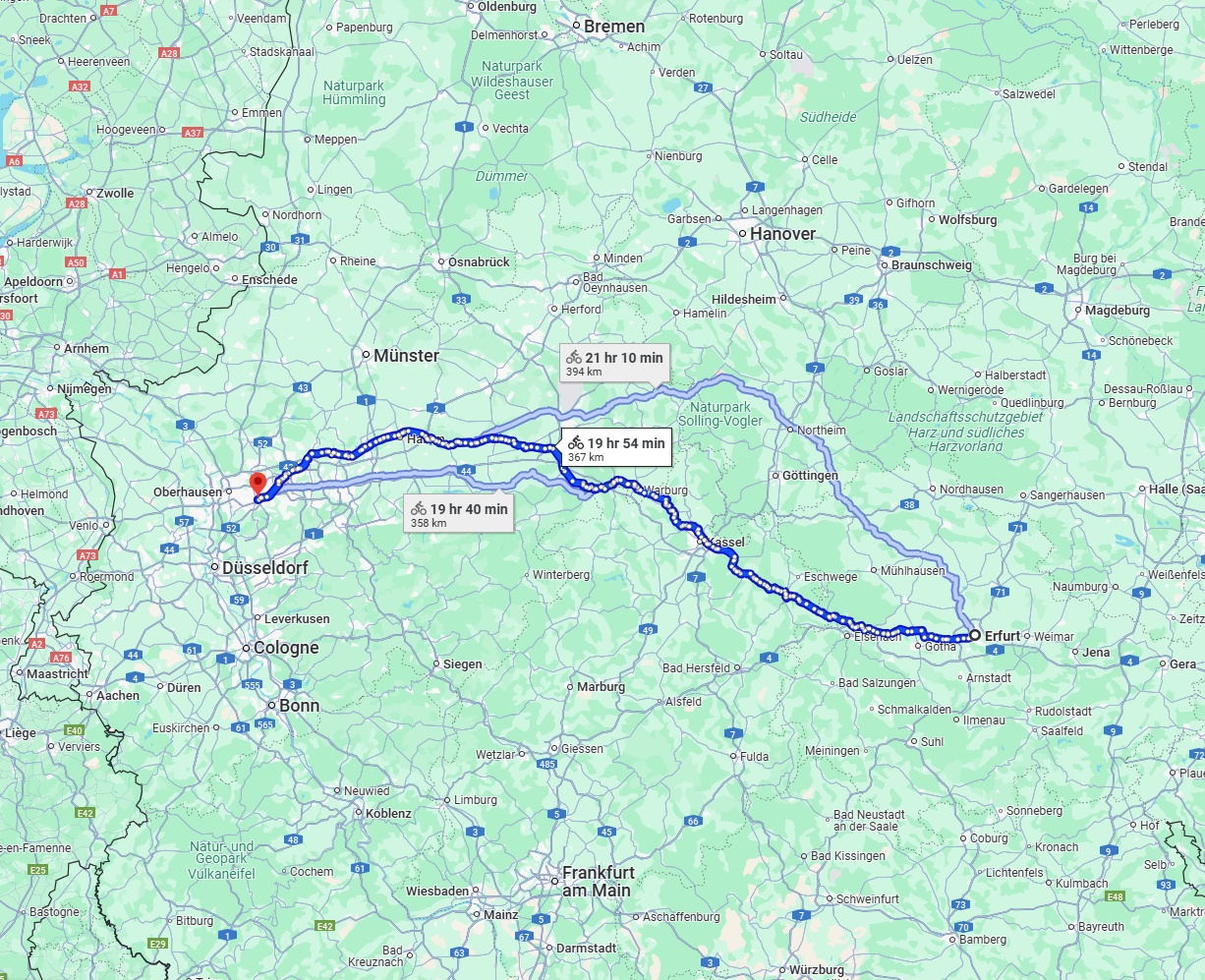 Anreise von Erfurt Zu Essen Über 