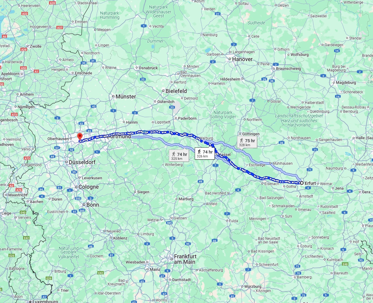 Anreise von Erfurt Zu Essen Über 