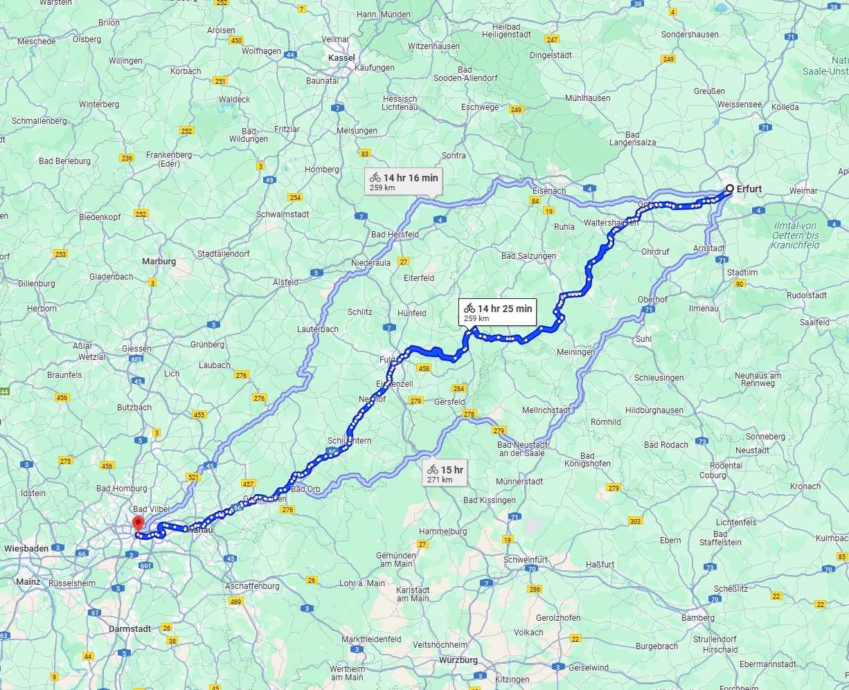 Anreise von Erfurt Zu Frankfurt am Main Über 