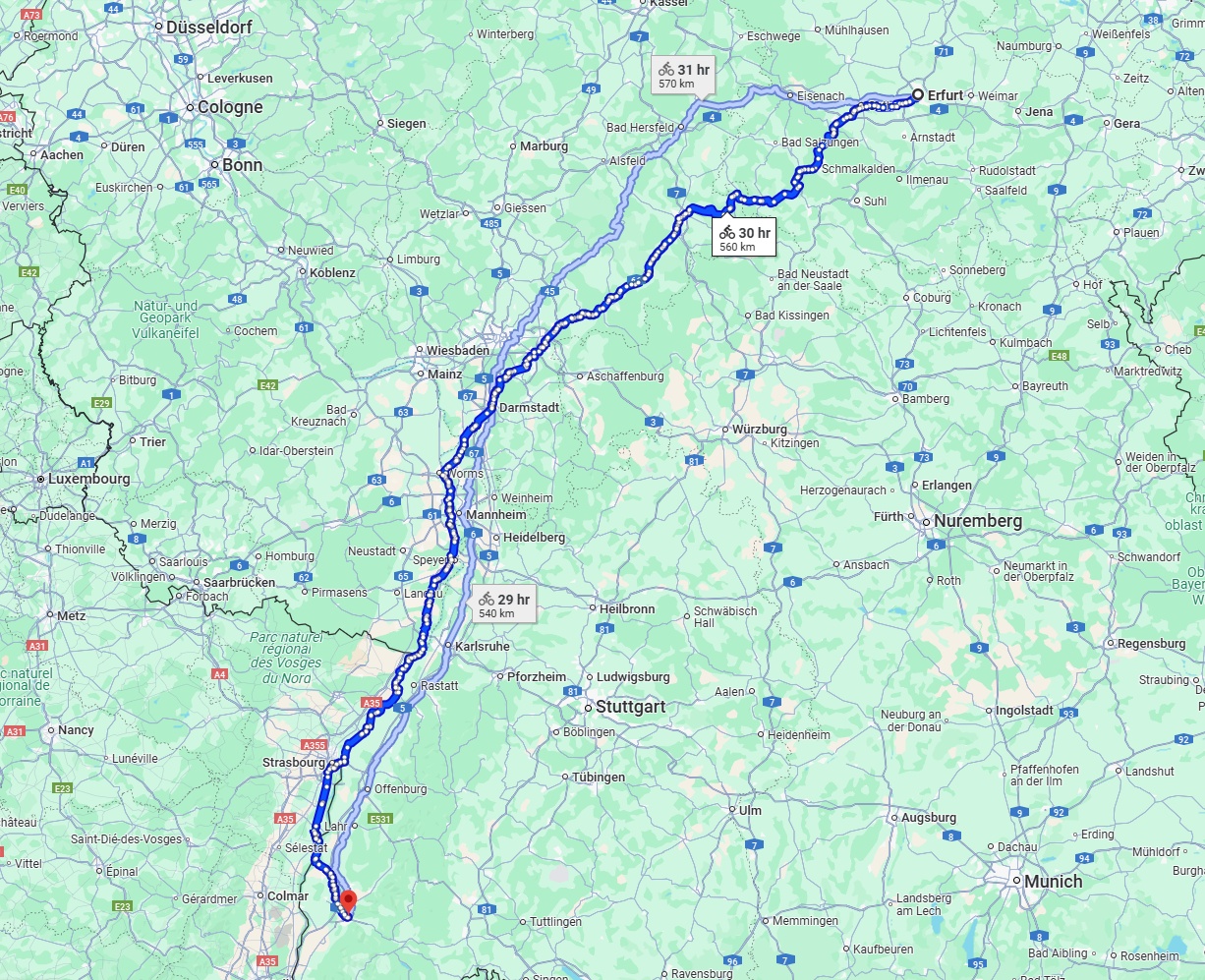 Anreise von Erfurt Zu Freiburg im Breisgau Über 