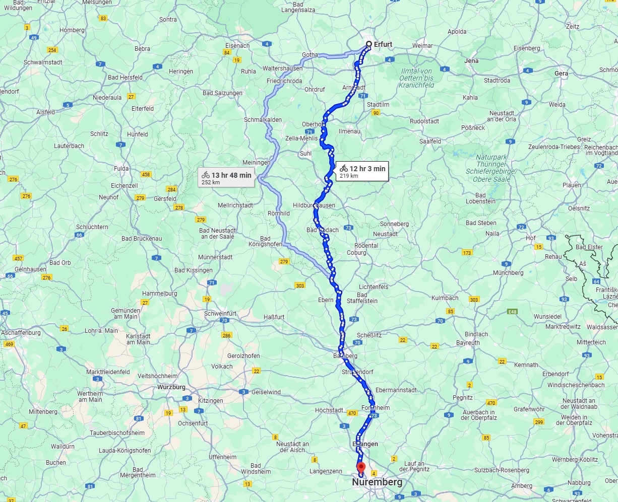 Anreise von Erfurt Zu Fürth Über 