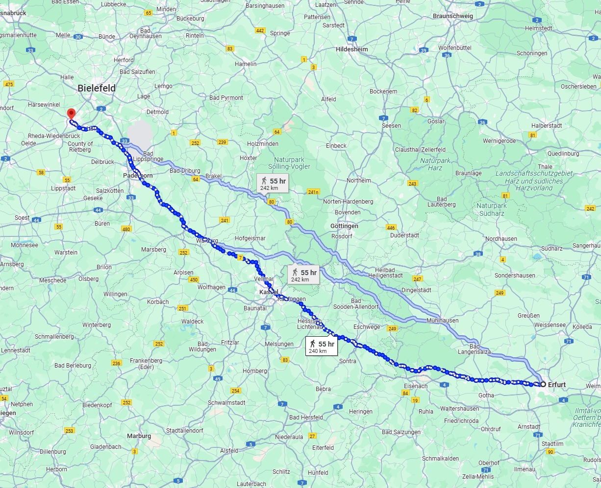 Anreise von Erfurt Zu Gütersloh Über 