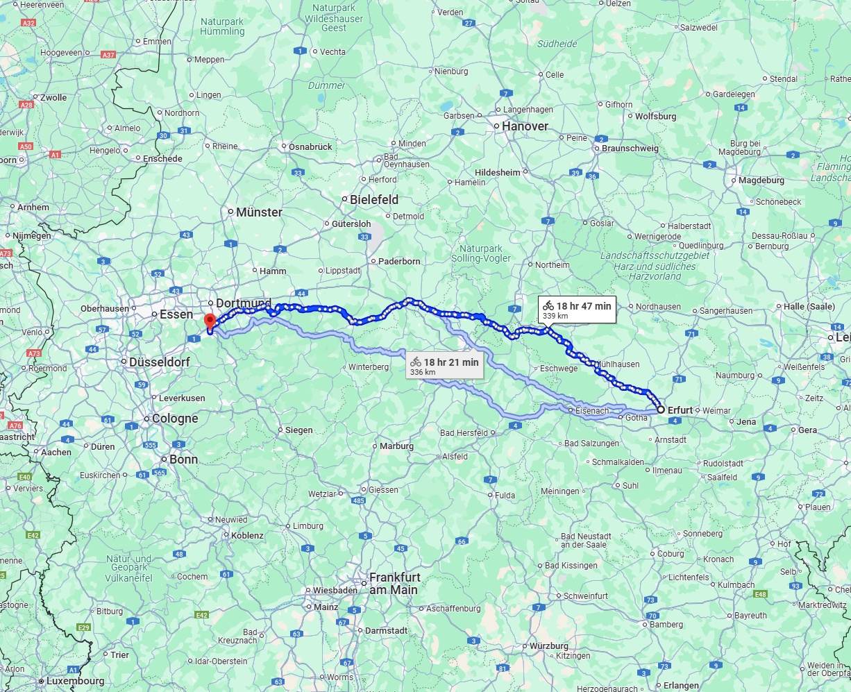 Anreise von Erfurt Zu Hagen Über 