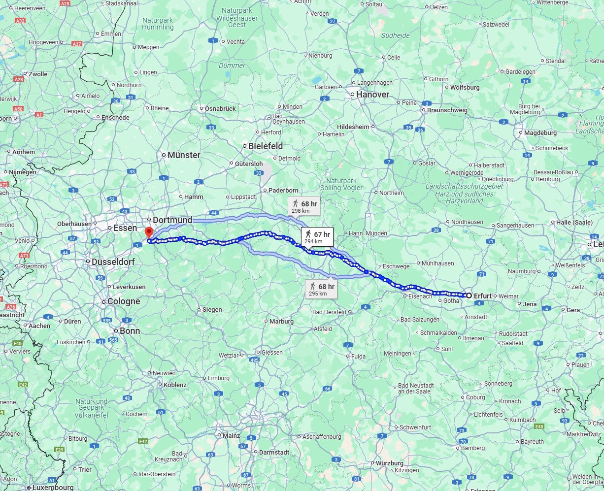 Anreise von Erfurt Zu Hagen Über 