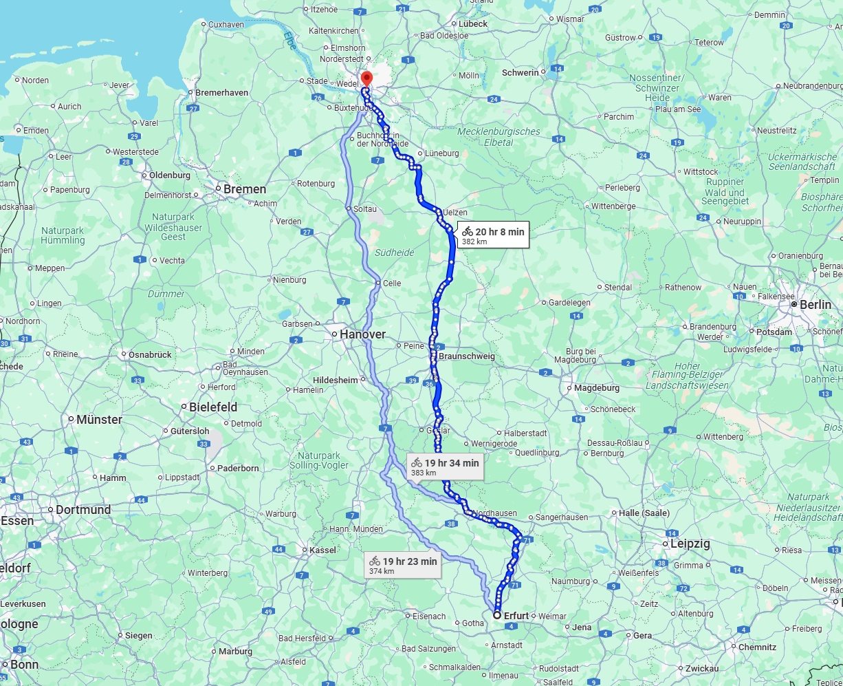 Anreise von Erfurt Zu Hamburg Über 