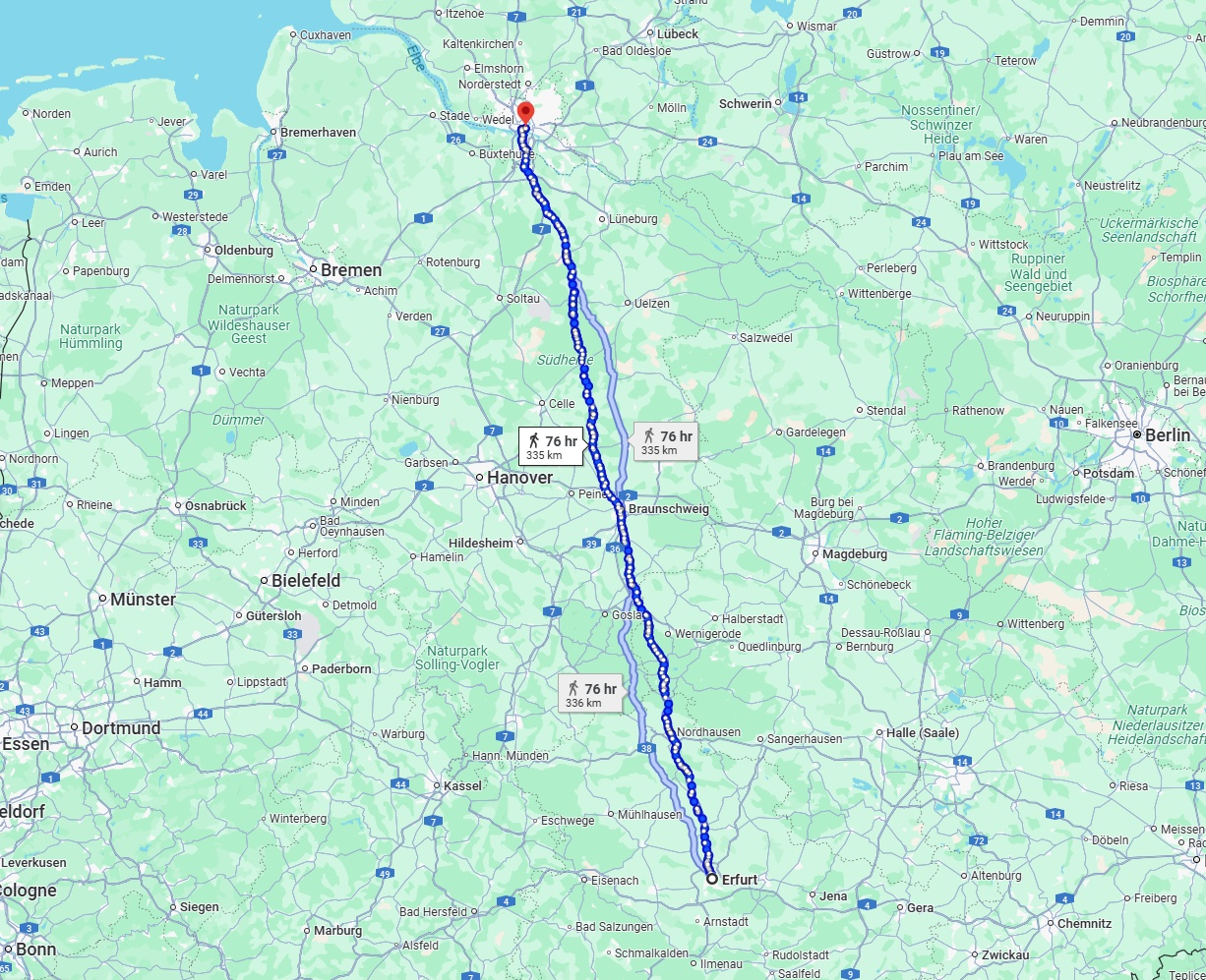 Anreise von Erfurt Zu Hamburg Über 