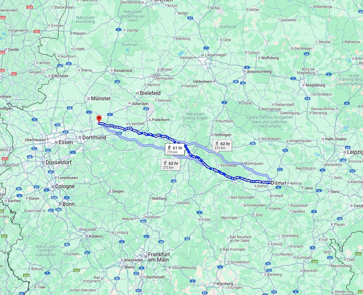 Anreise von Erfurt Zu Hamm Über 