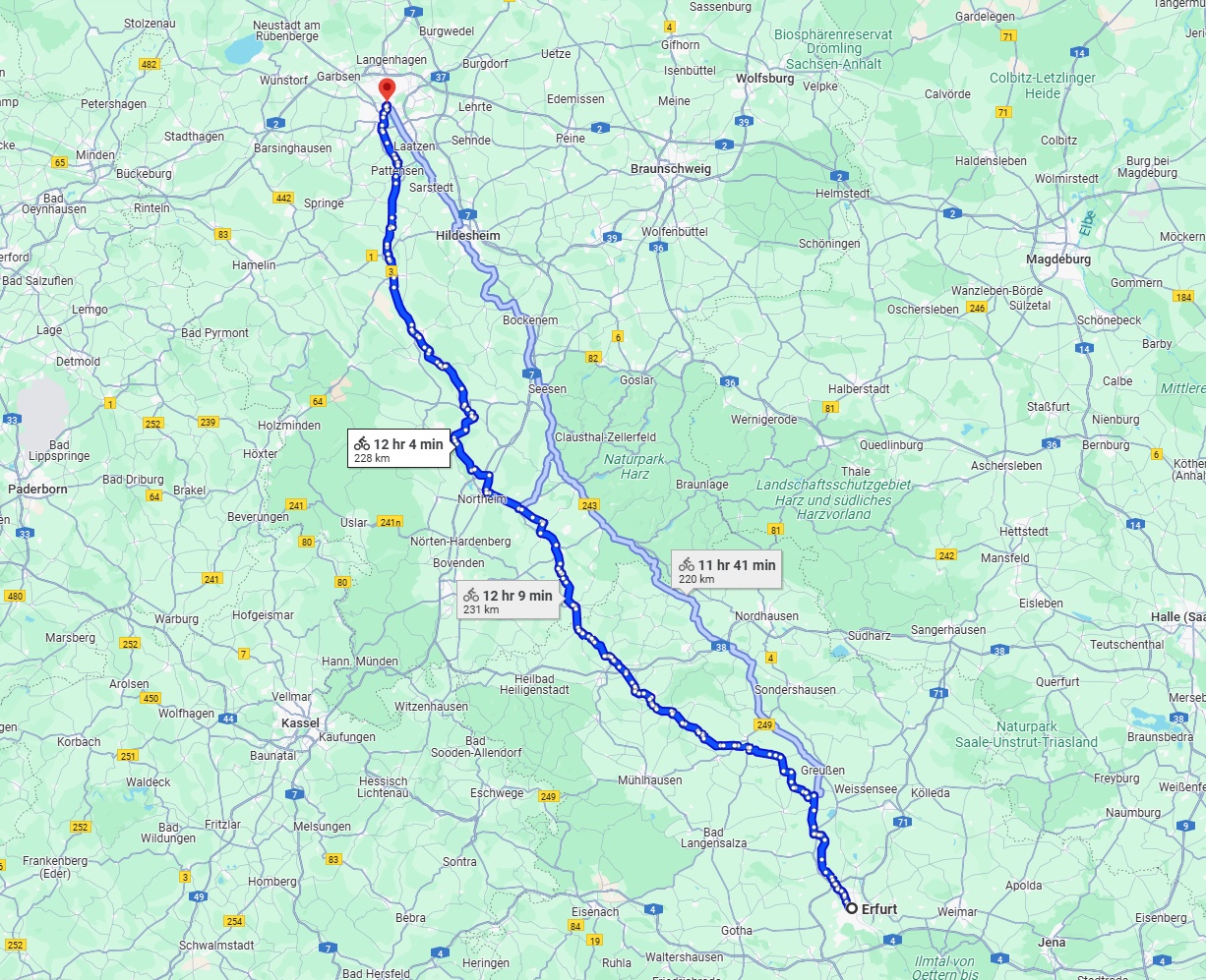 Anreise von Erfurt Zu Hannover Über 