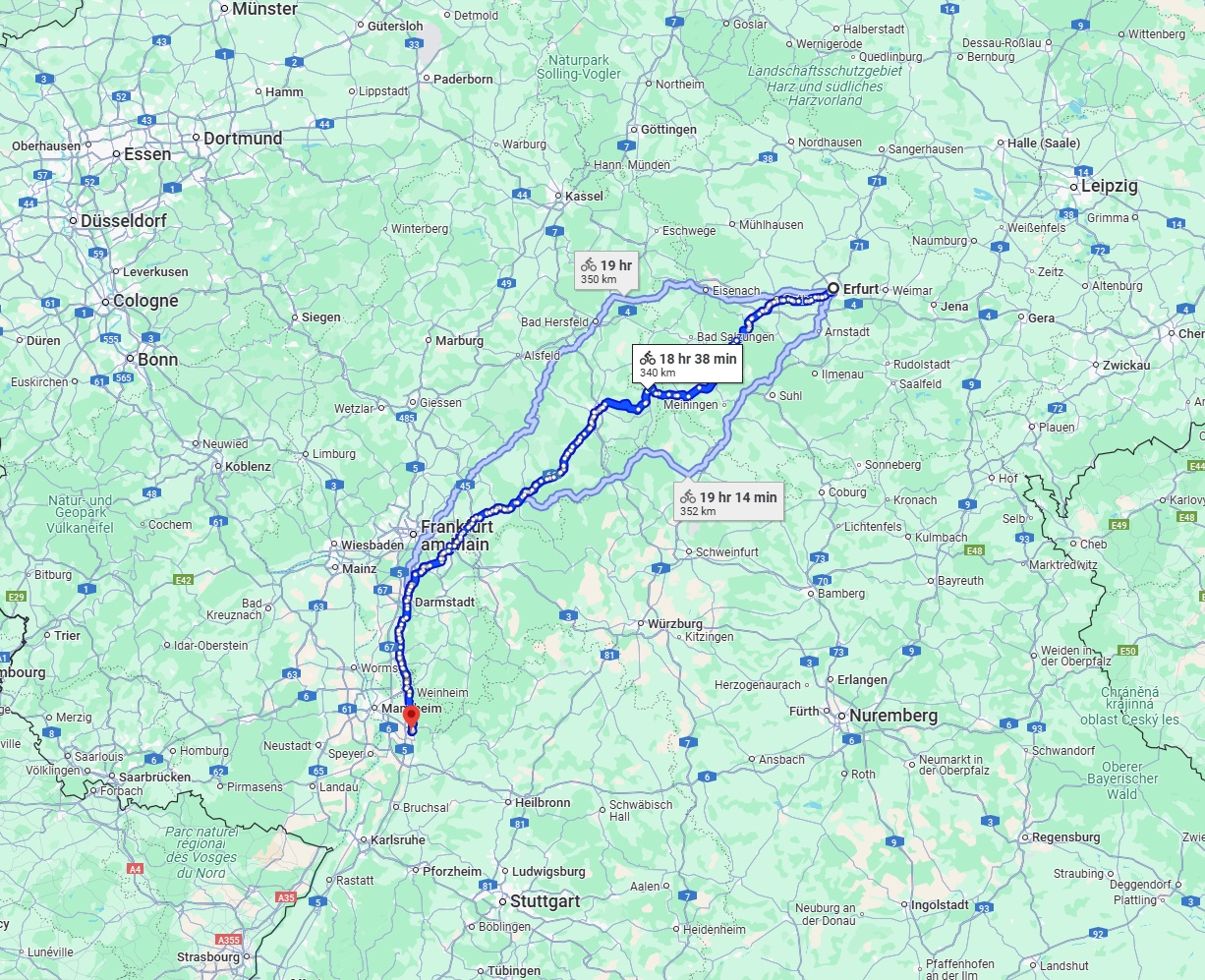 Anreise von Erfurt Zu Heidelberg Über 