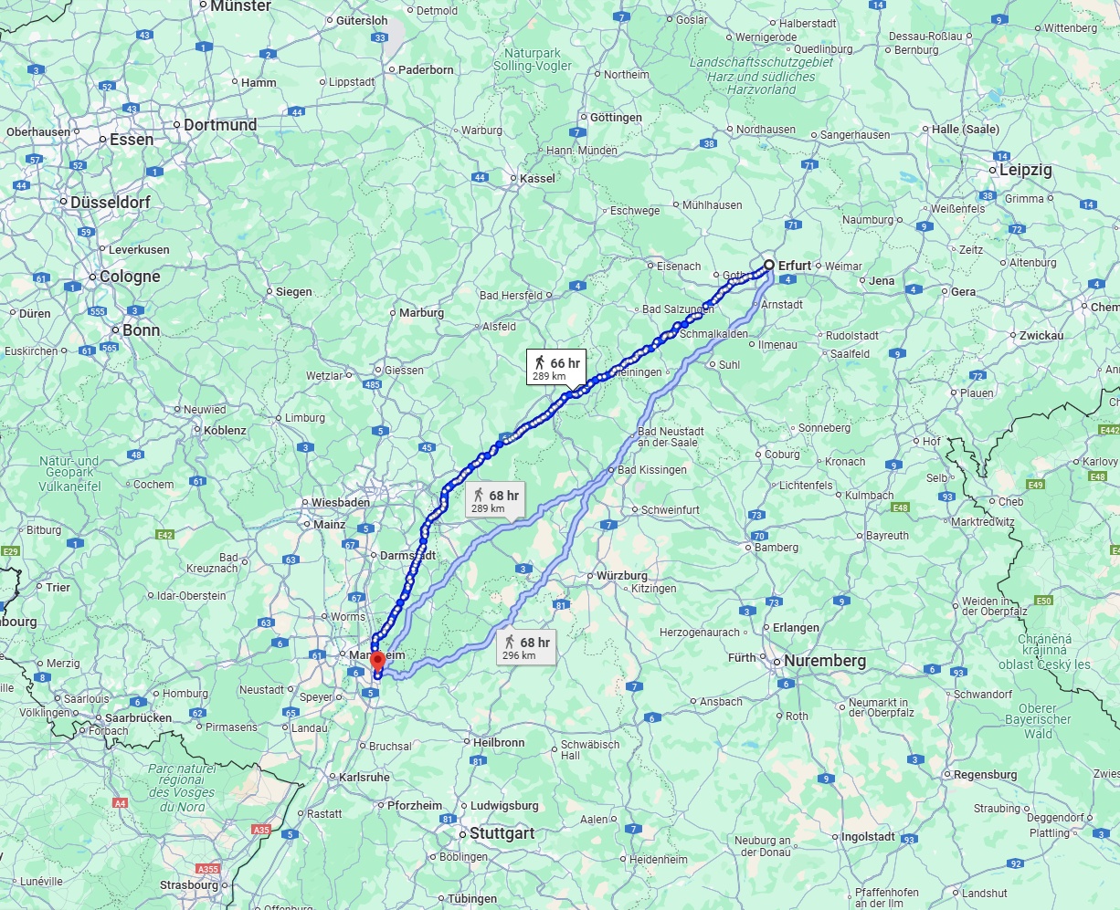 Anreise von Erfurt Zu Heidelberg Über 