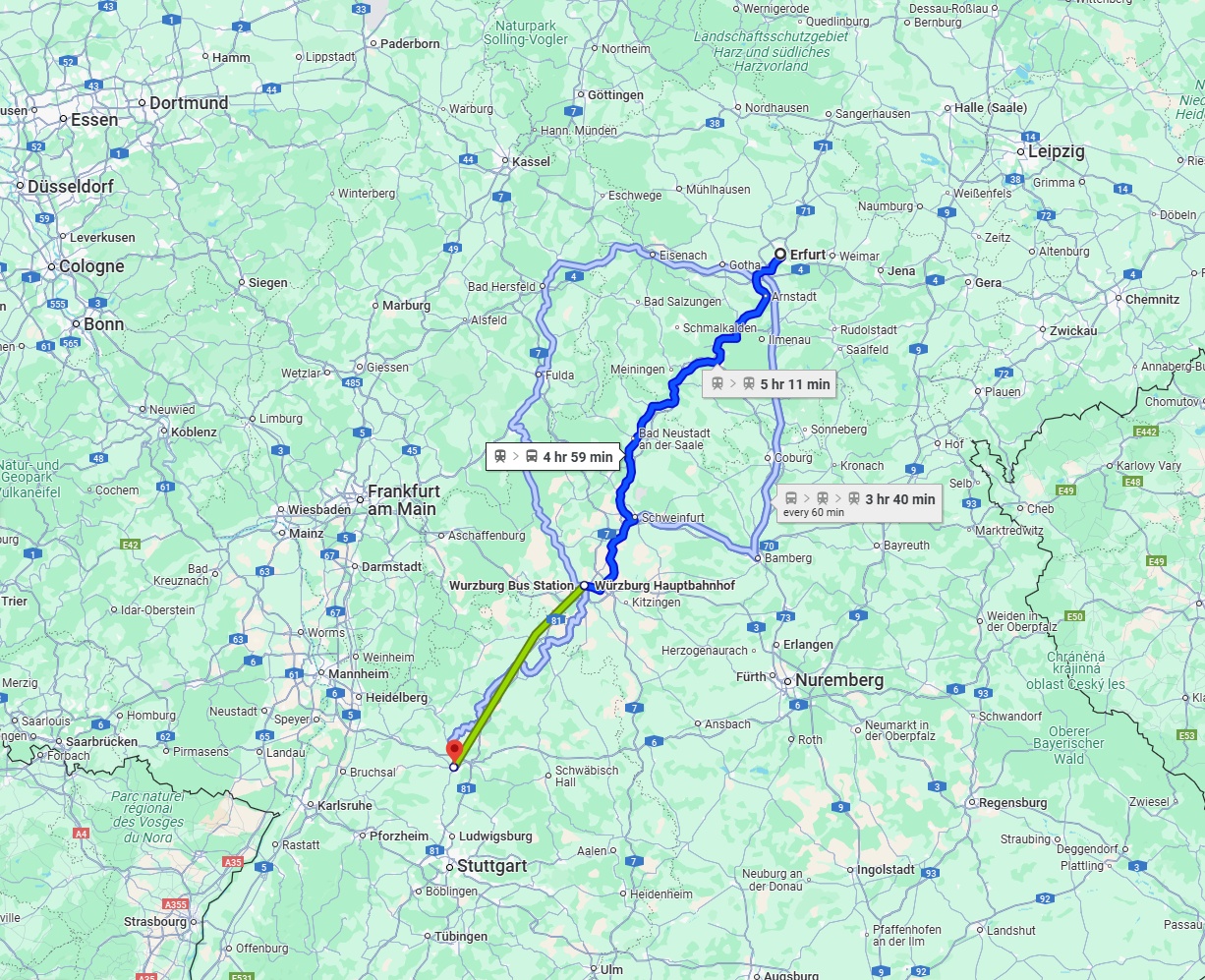 Anreise von Erfurt Zu Heilbronn Über 