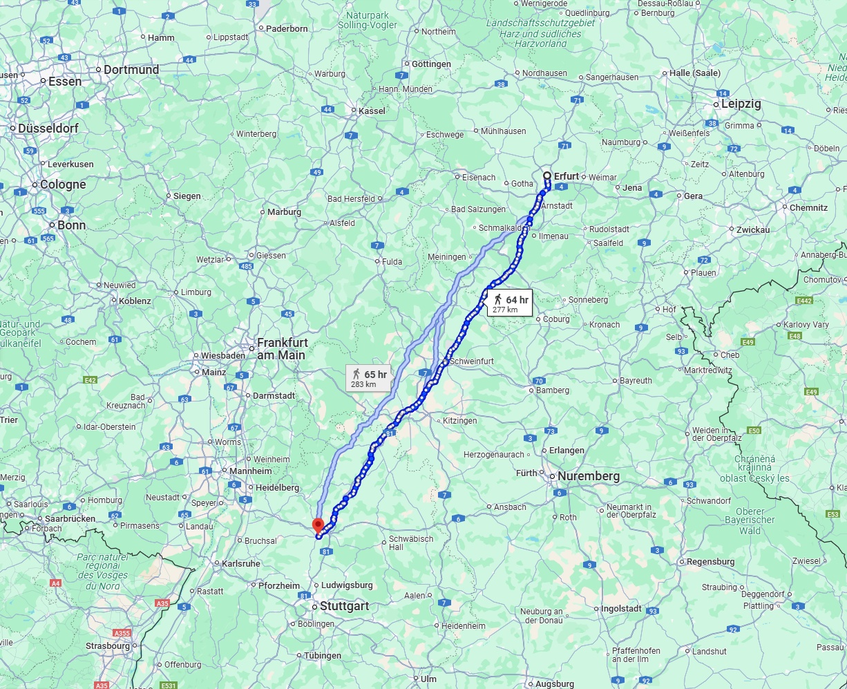 Anreise von Erfurt Zu Heilbronn Über 