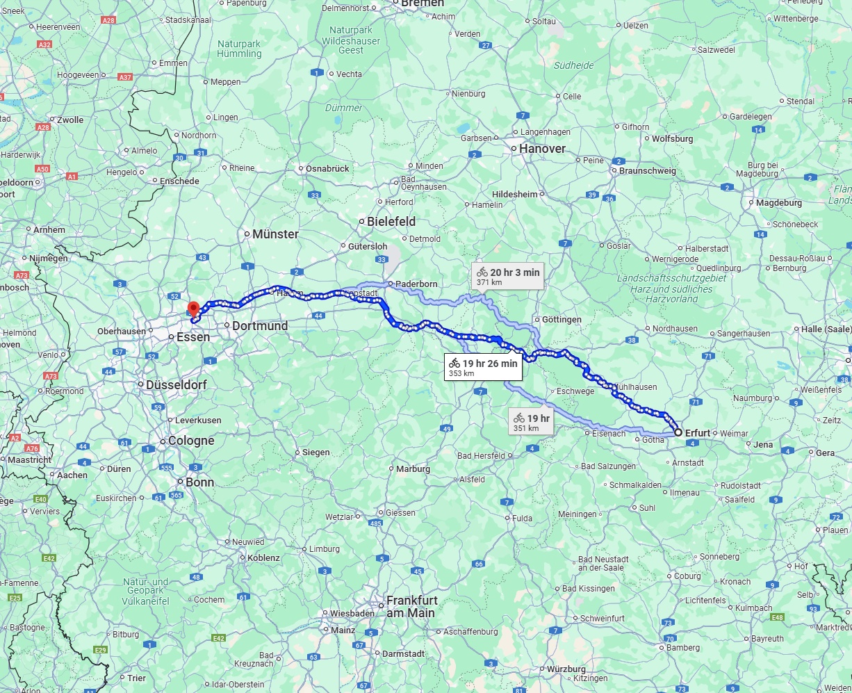 Anreise von Erfurt Zu Herne Über 