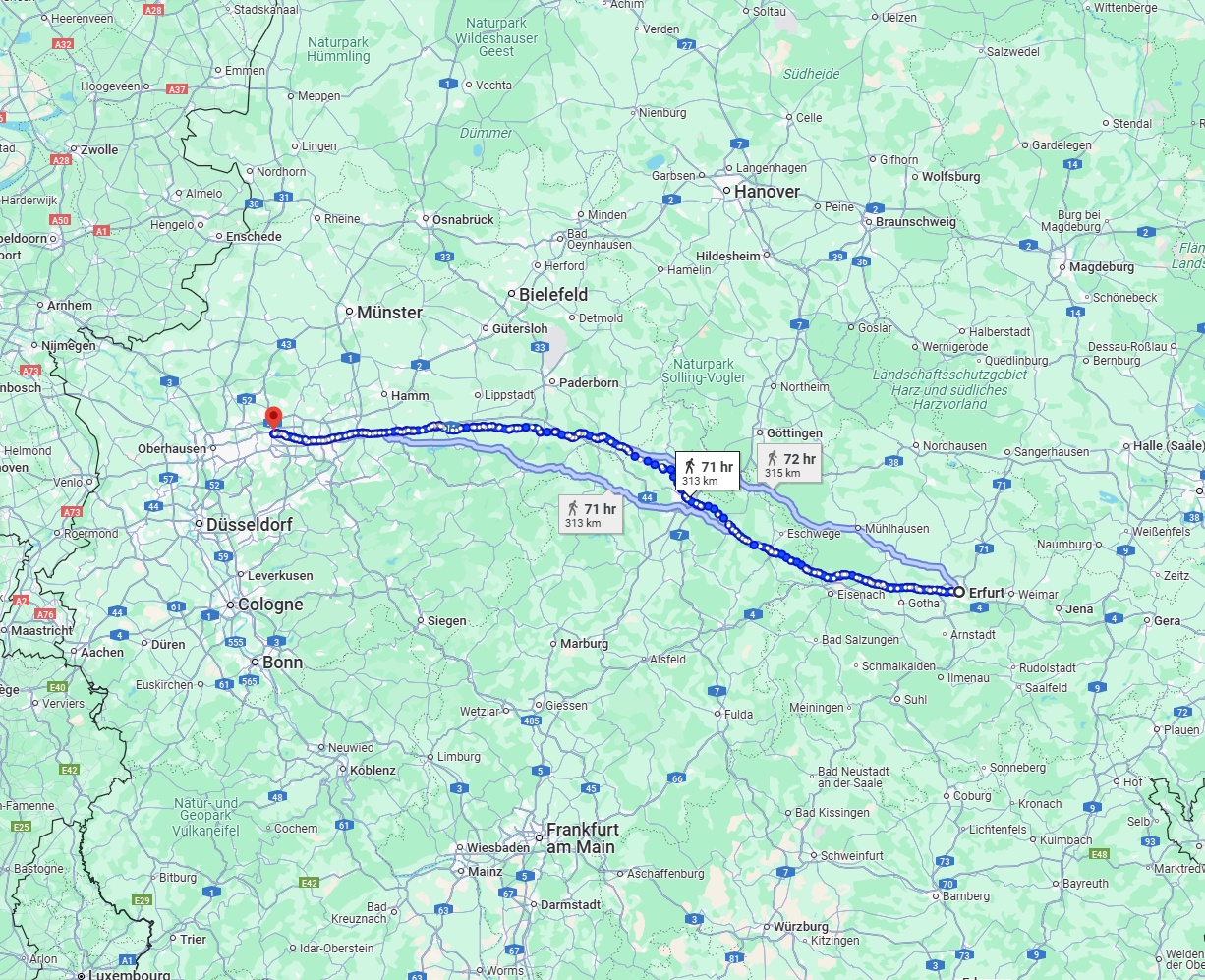 Anreise von Erfurt Zu Herne Über 