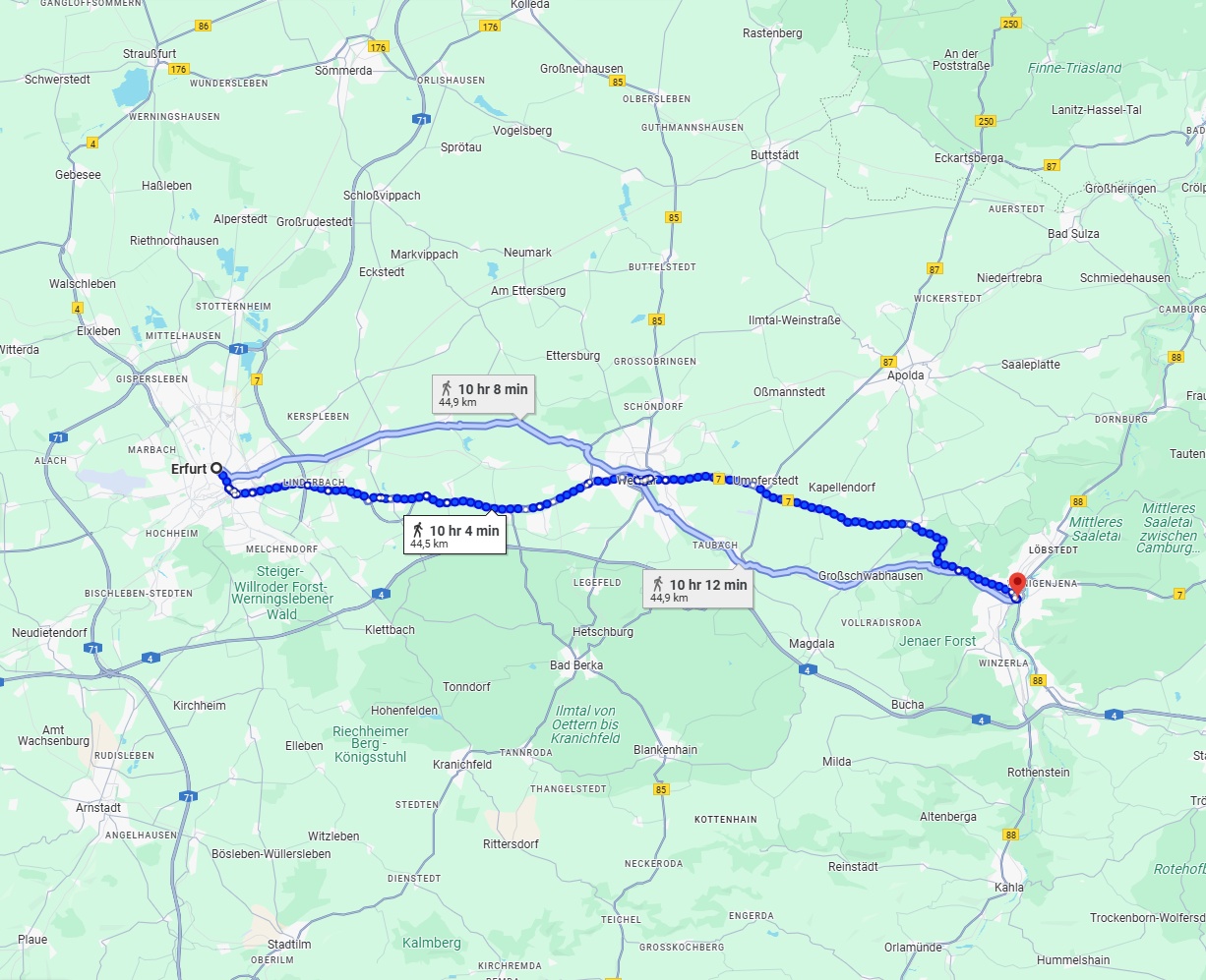 Anreise von Erfurt Zu Jena Über 