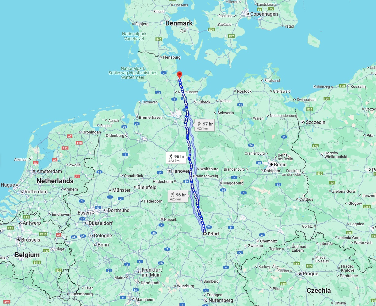 Anreise von Erfurt Zu Kiel Über 