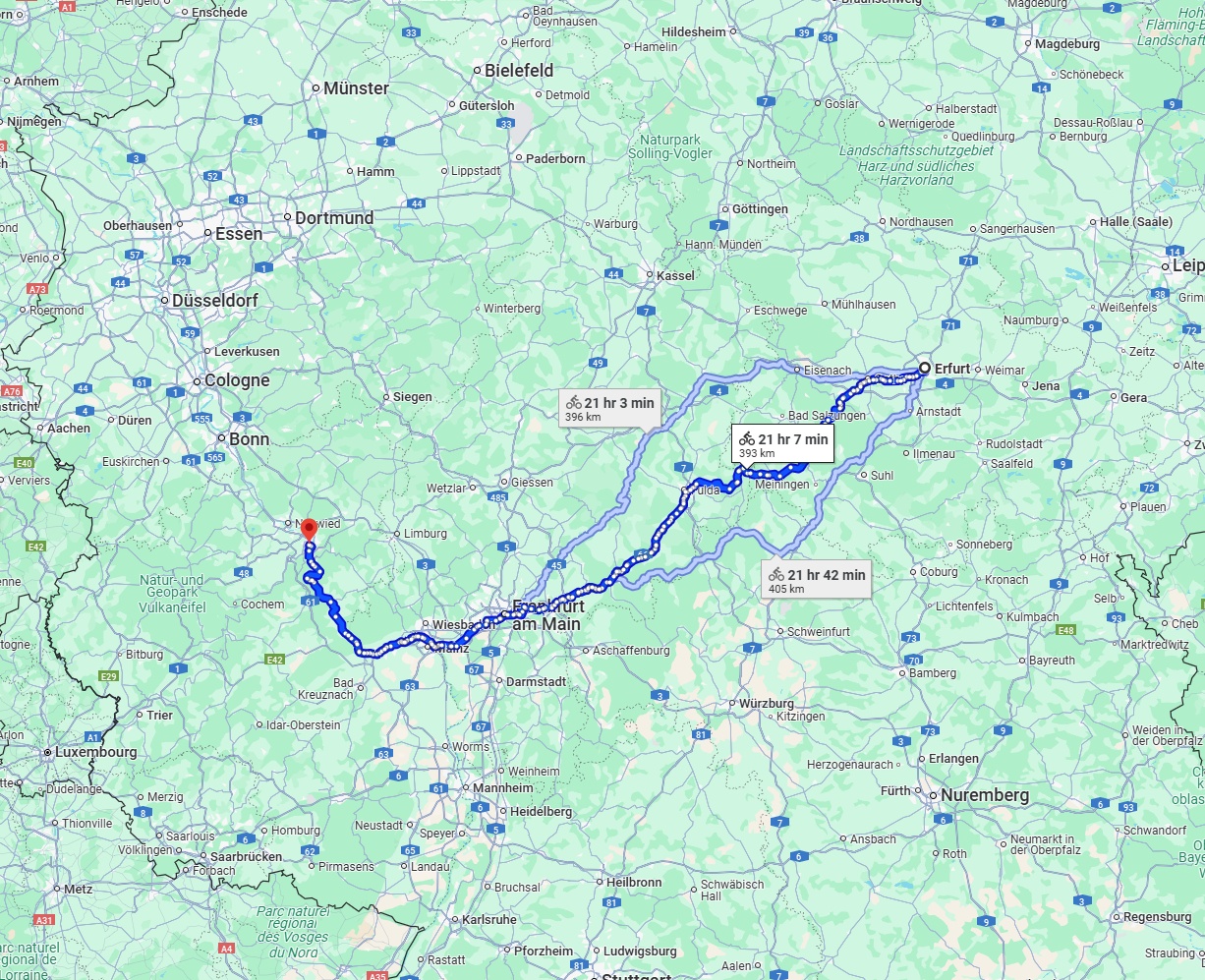 Anreise von Erfurt Zu Koblenz Über 