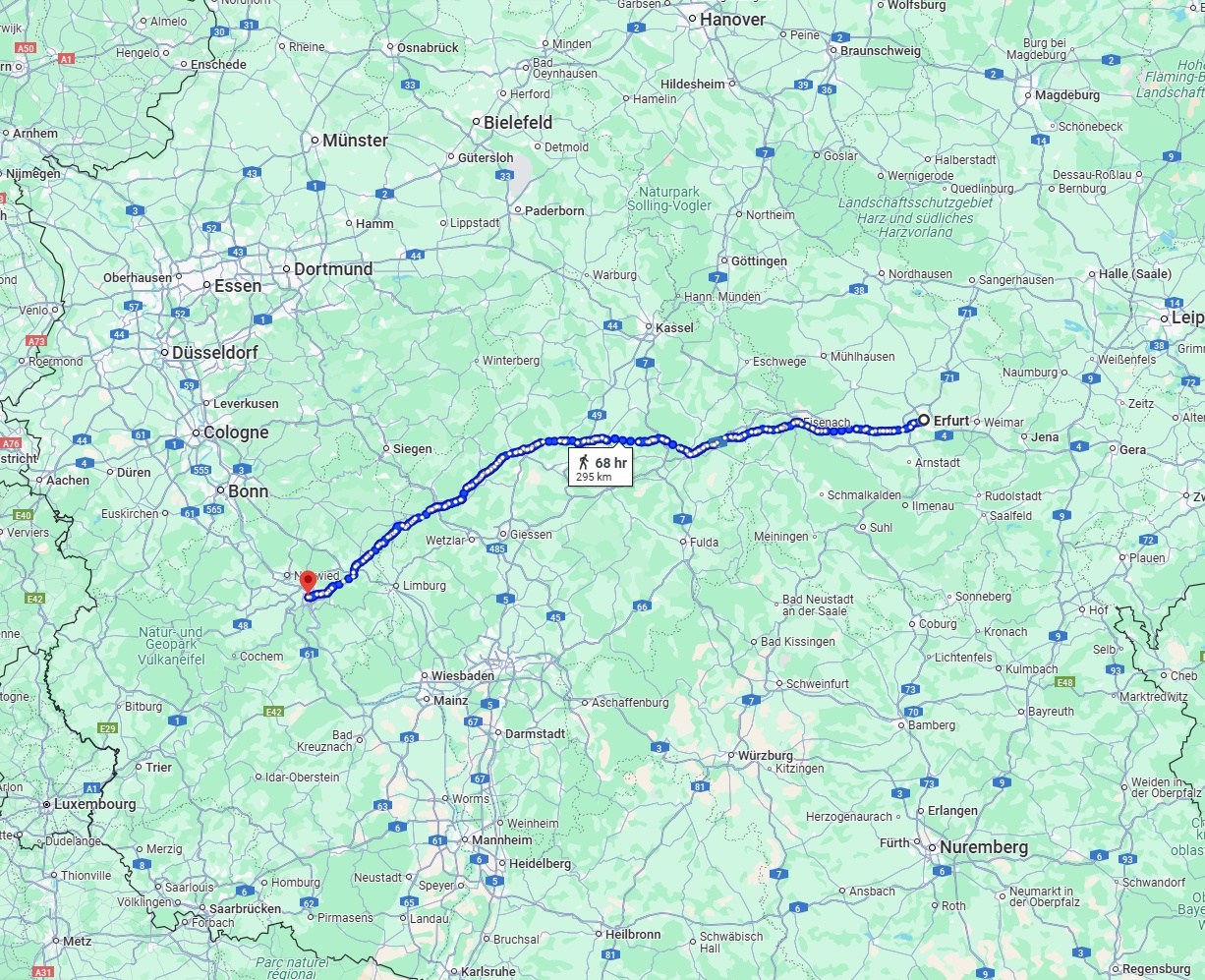 Anreise von Erfurt Zu Koblenz Über 