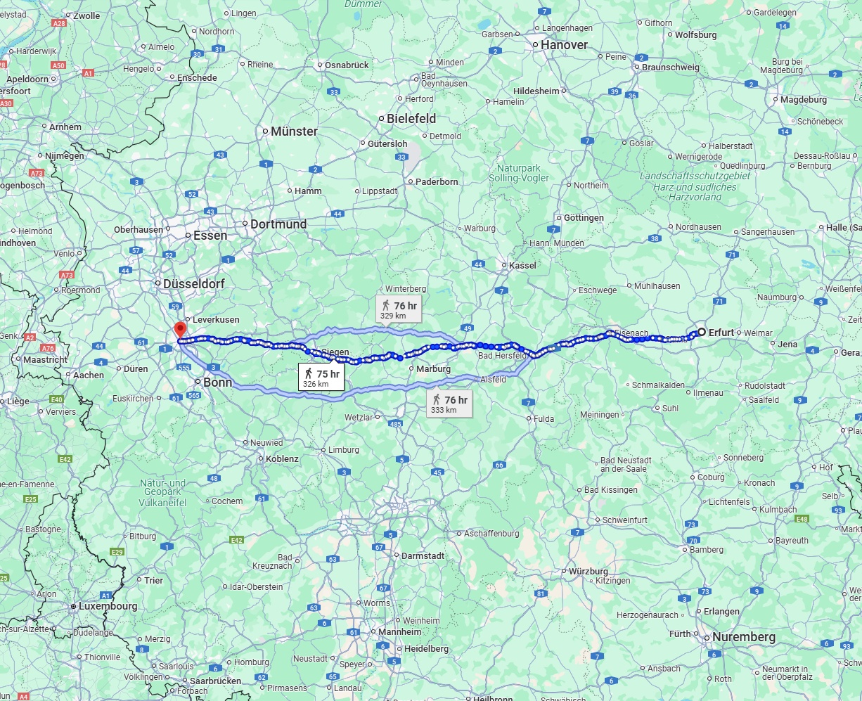 Anreise von Erfurt Zu Köln Über 