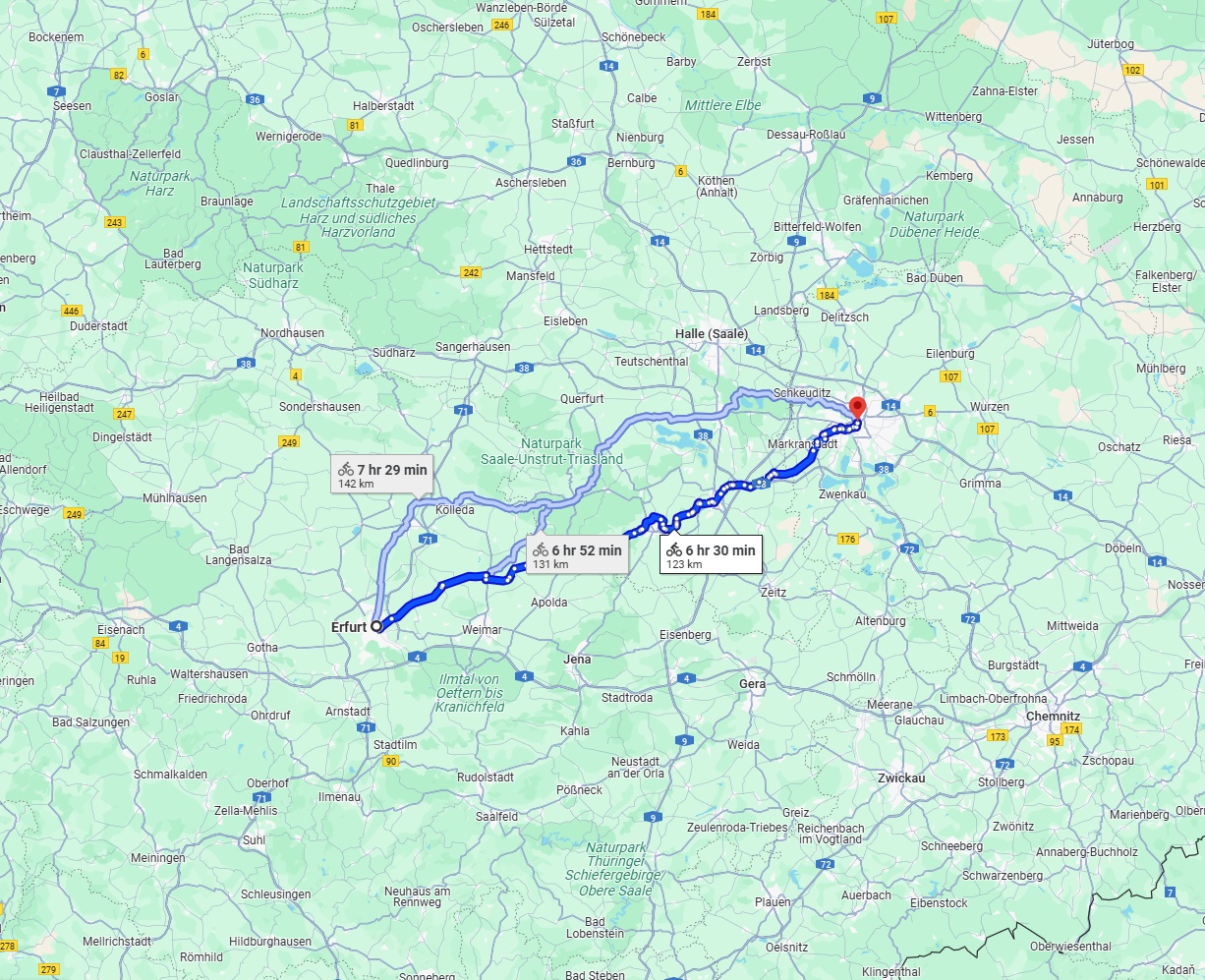 Anreise von Erfurt Zu Leipzig Über 
